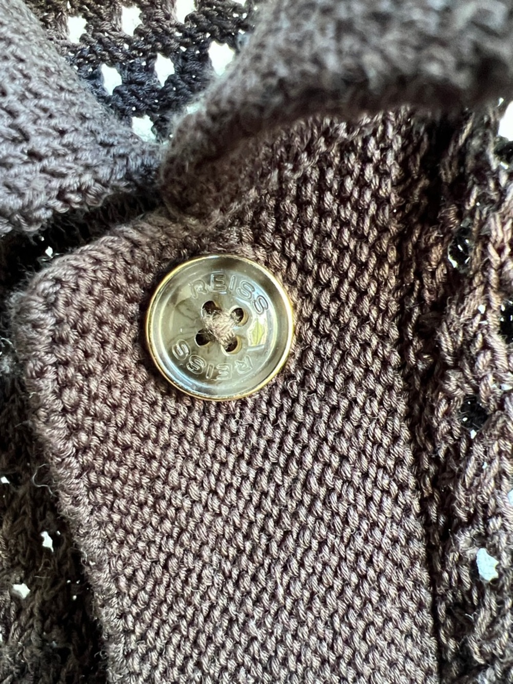 Reiss Crochet Button Polo - Picture 5 of 11